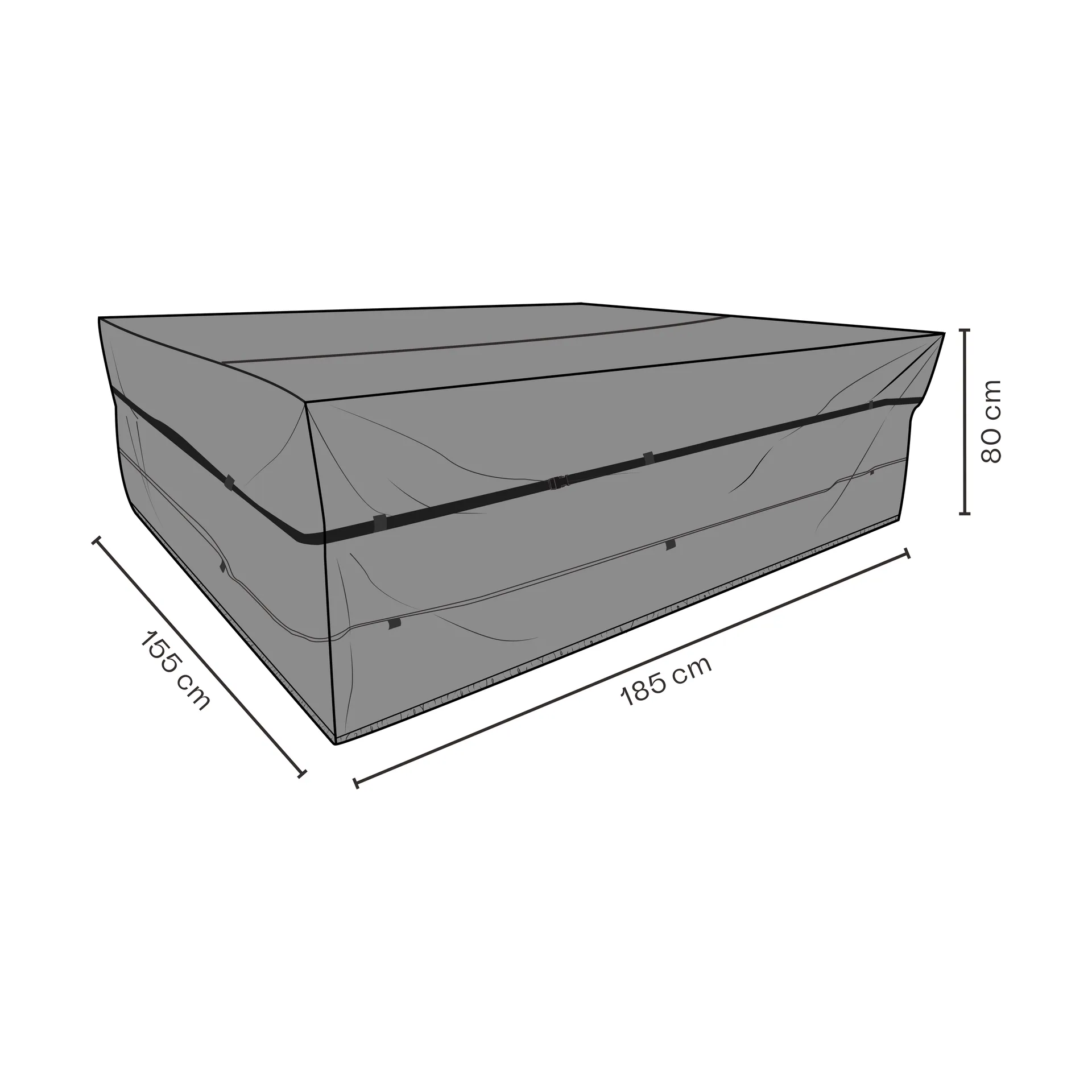 Brafab furniture cover dining group, 黑色 185x155 cm Brafab