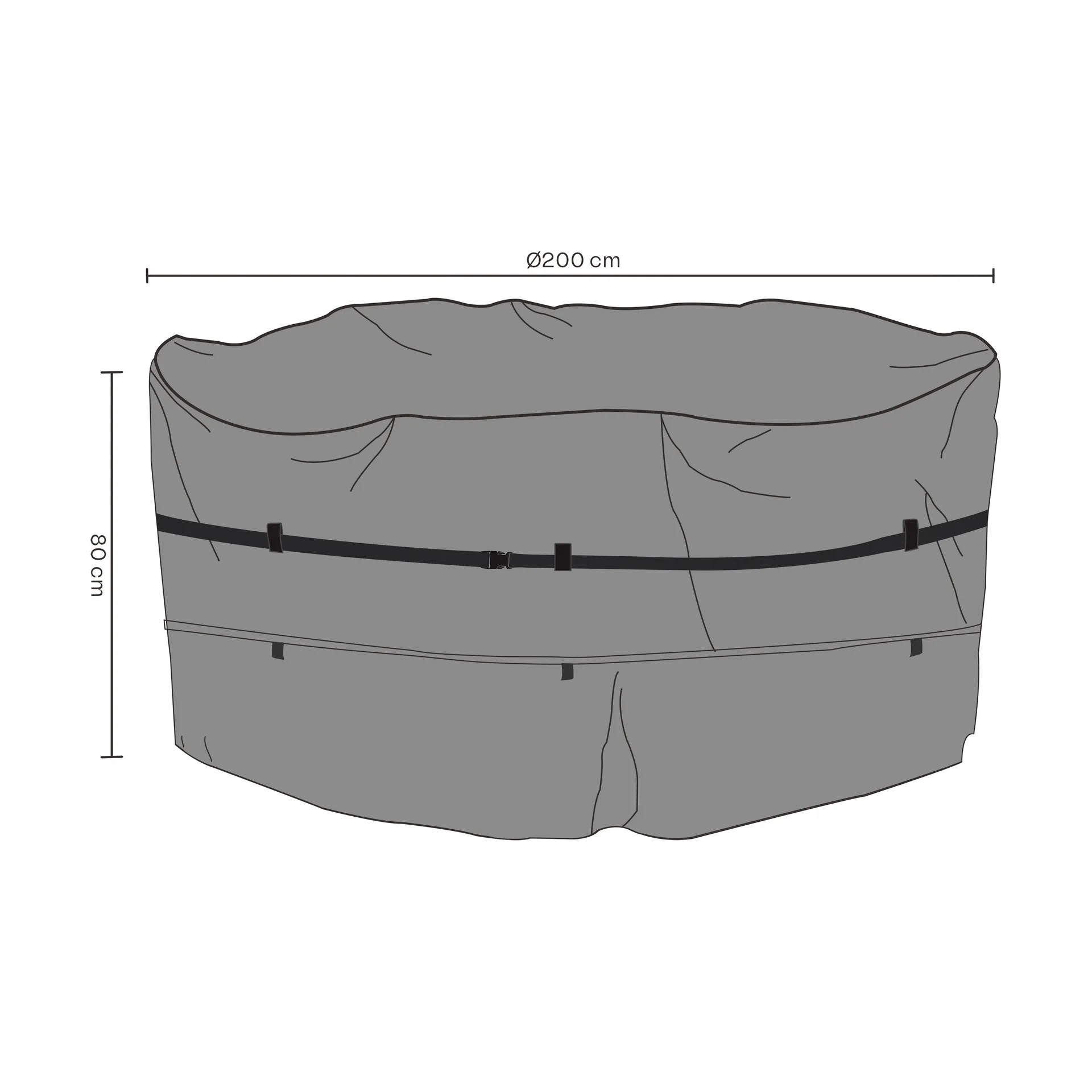 Brafab furniture cover dining group, 黑色 200x80 cm Brafab