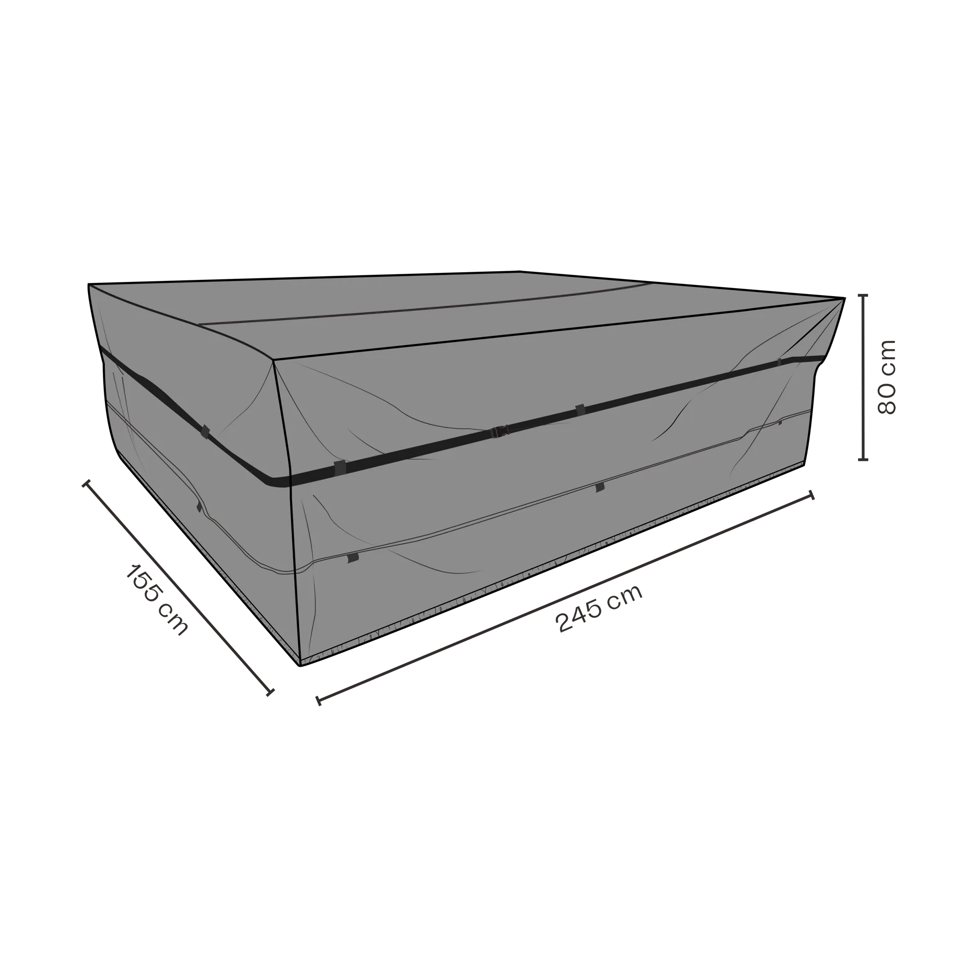 Brafab furniture cover dining group, 黑色 245x155 cm Brafab