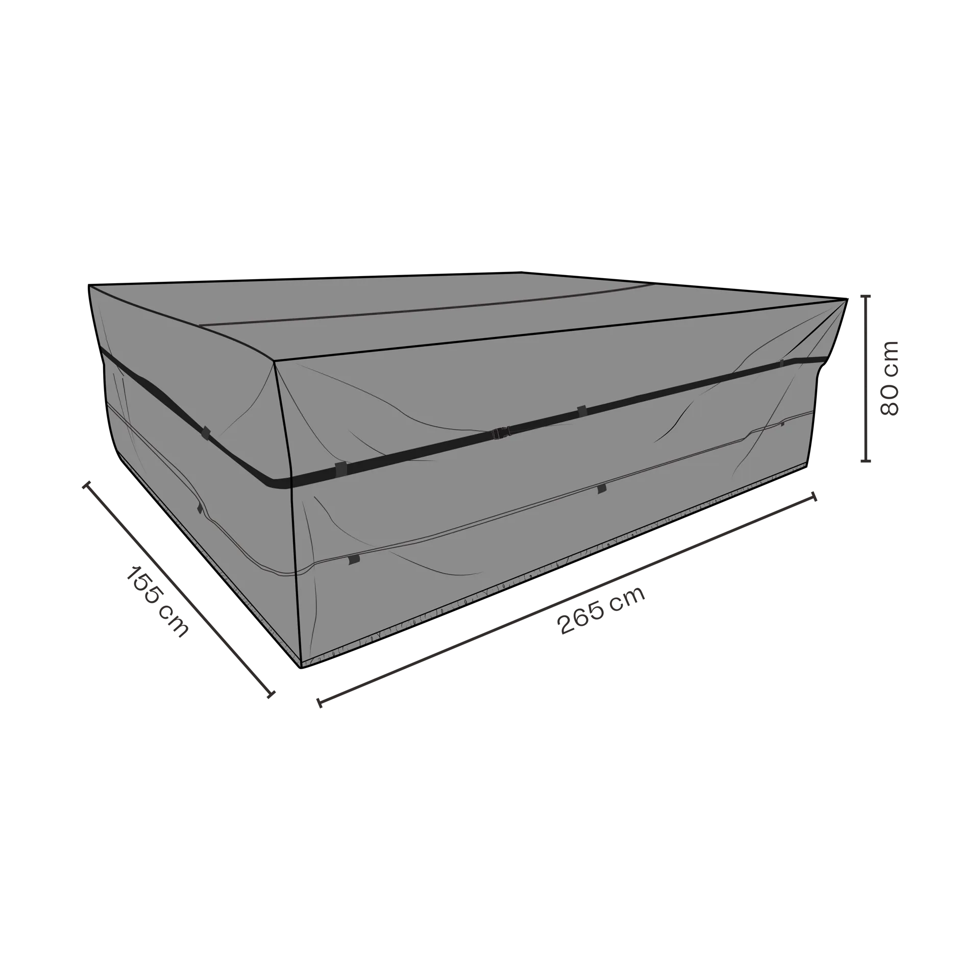 Brafab furniture cover dining group, 黑色 265x155 cm Brafab