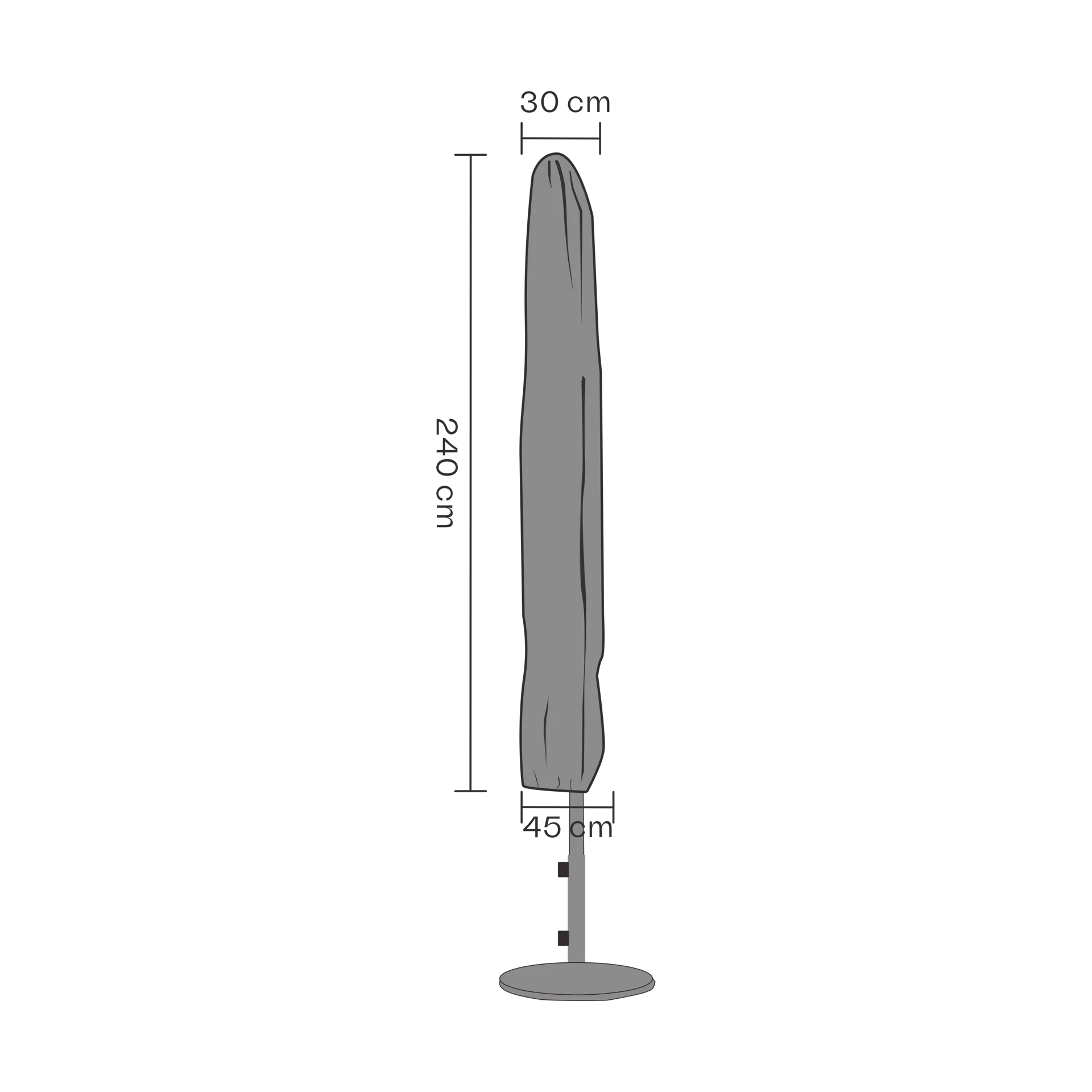 Brafab furniture cover parasol, 黑色 240 cm Brafab