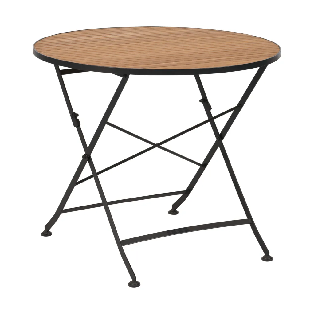 Brewer 餐桌, 黑色_柚木_Ø85cm Brafab