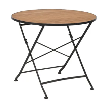 Brewer 餐桌 - 黑色_柚木_Ø85cm - Brafab