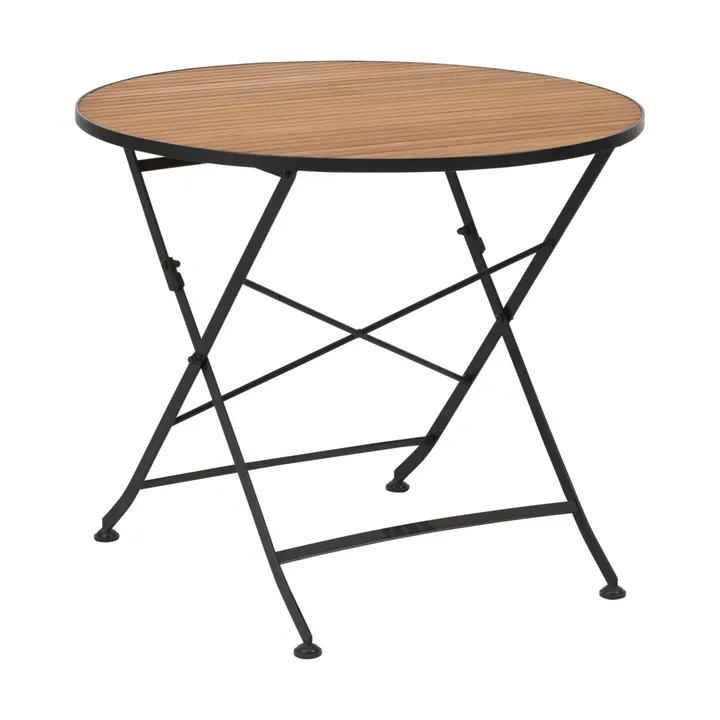 Brewer 餐桌 - 黑色_柚木_Ø85cm - Brafab