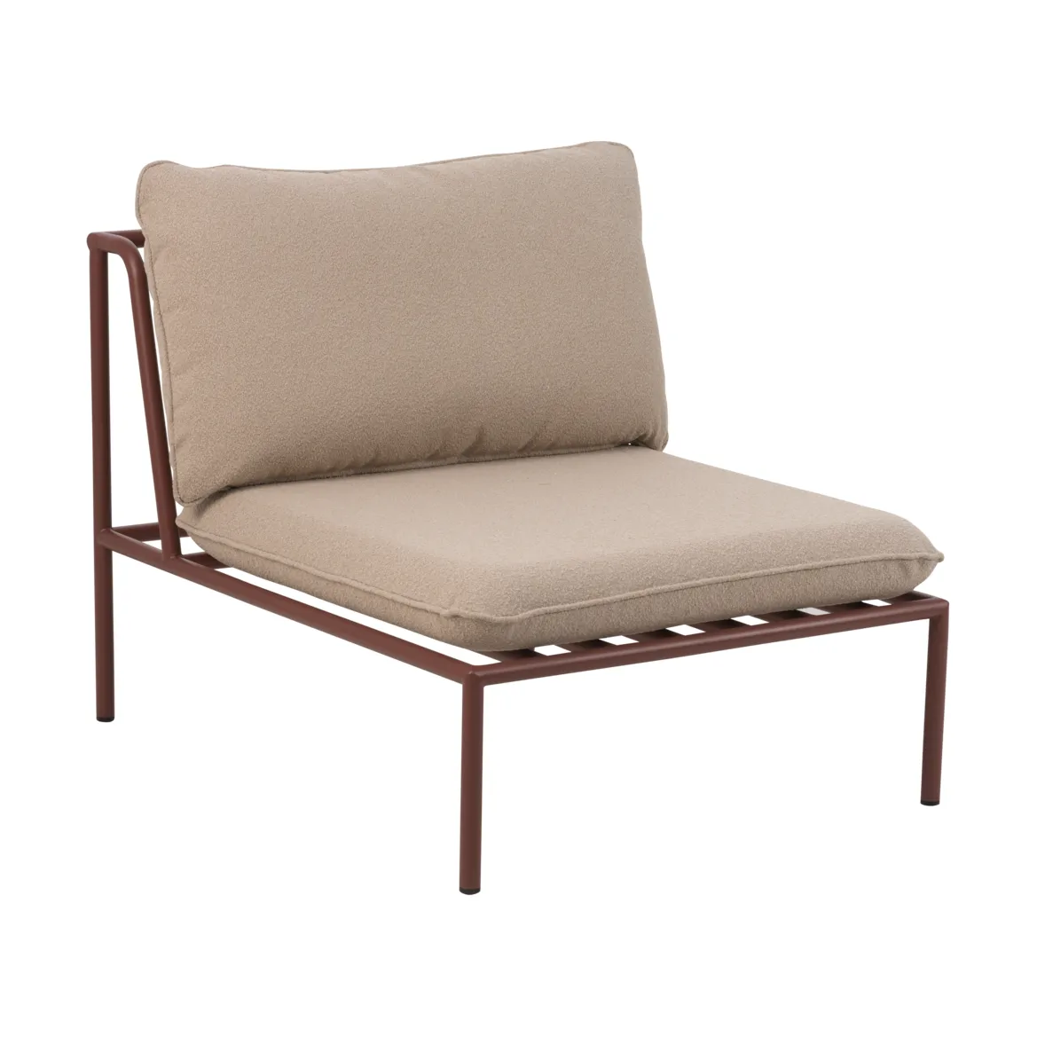 Collier sofa module, Zin 红色-teddy 米色, middle section Brafab