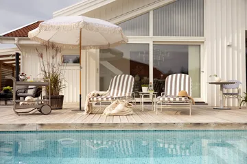 Gatsby parasol - 灰色 stripe, Ø256 cm - Brafab