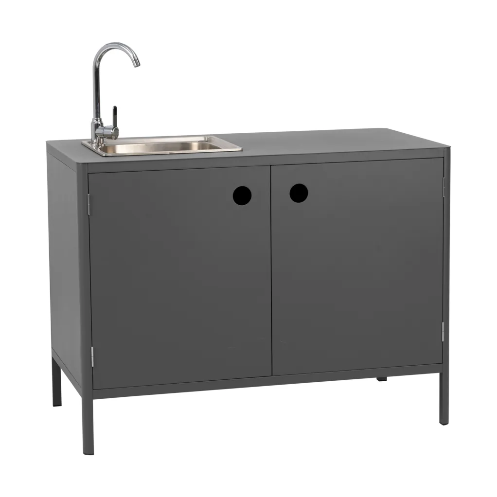 Kelia outdoor kitchen base 柜子 with sink, Anthracite, 121x90x64 cm Brafab