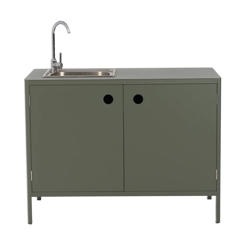 Kelia outdoor kitchen base 柜子 with sink, Nordic 绿色, 121x90x64 Brafab