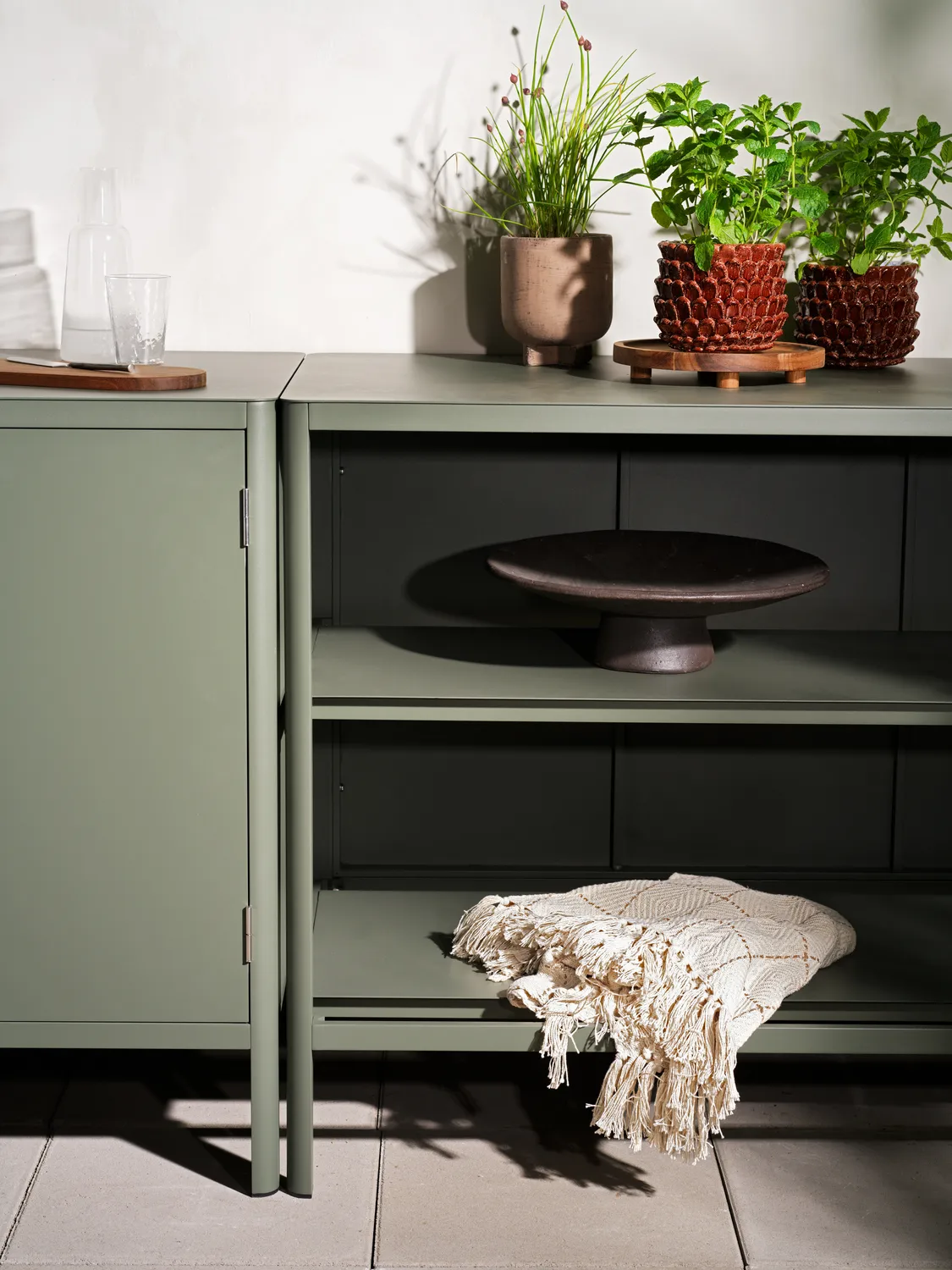 Kelia outdoor kitchen 长椅 with shelves, Anthracite, 121x91x64 cm Brafab