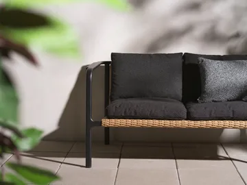 Motty sofa - 黑色-teddy 黑色, 2 seater - Brafab