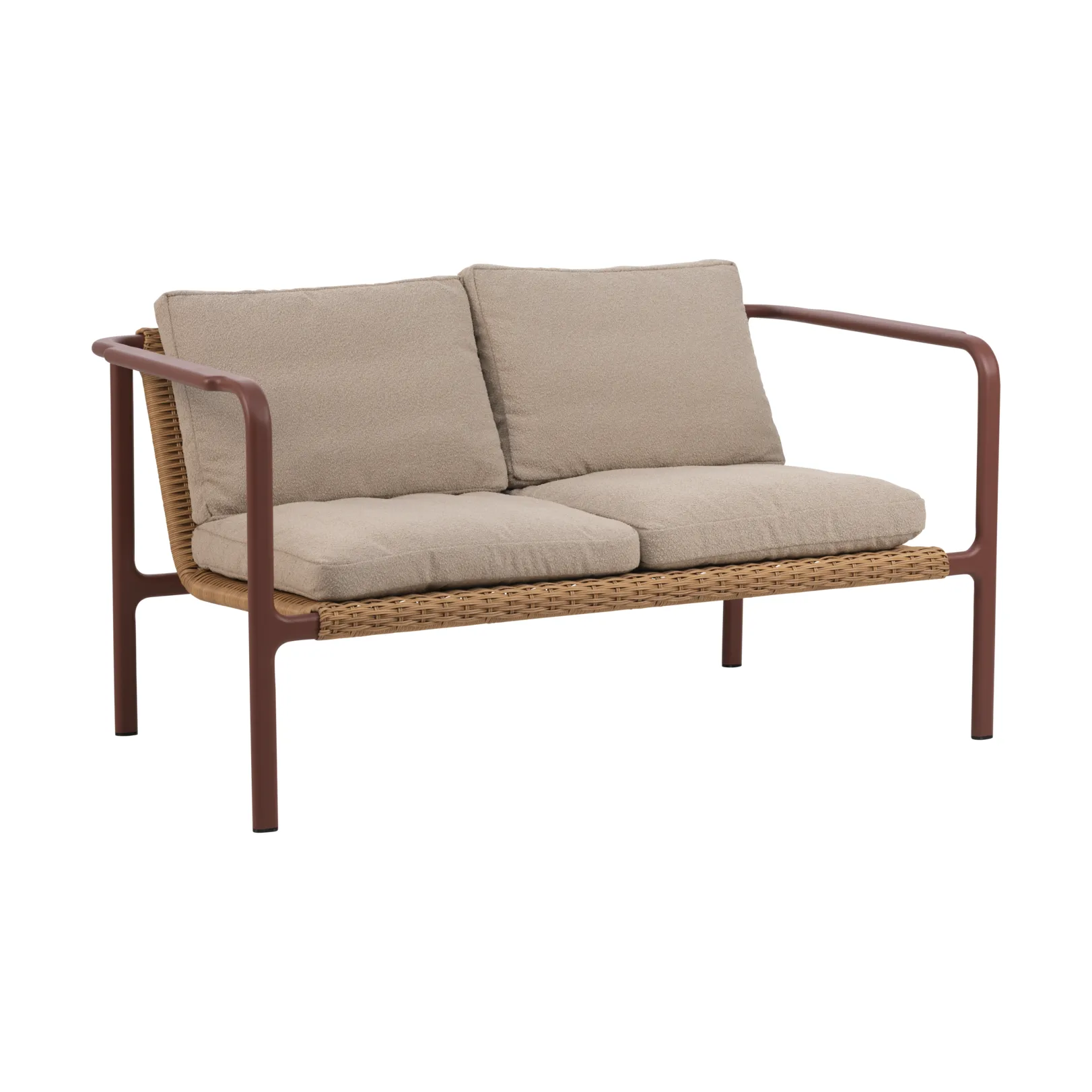 Motty sofa, Zin 红色-teddy 米色, 2-seater Brafab