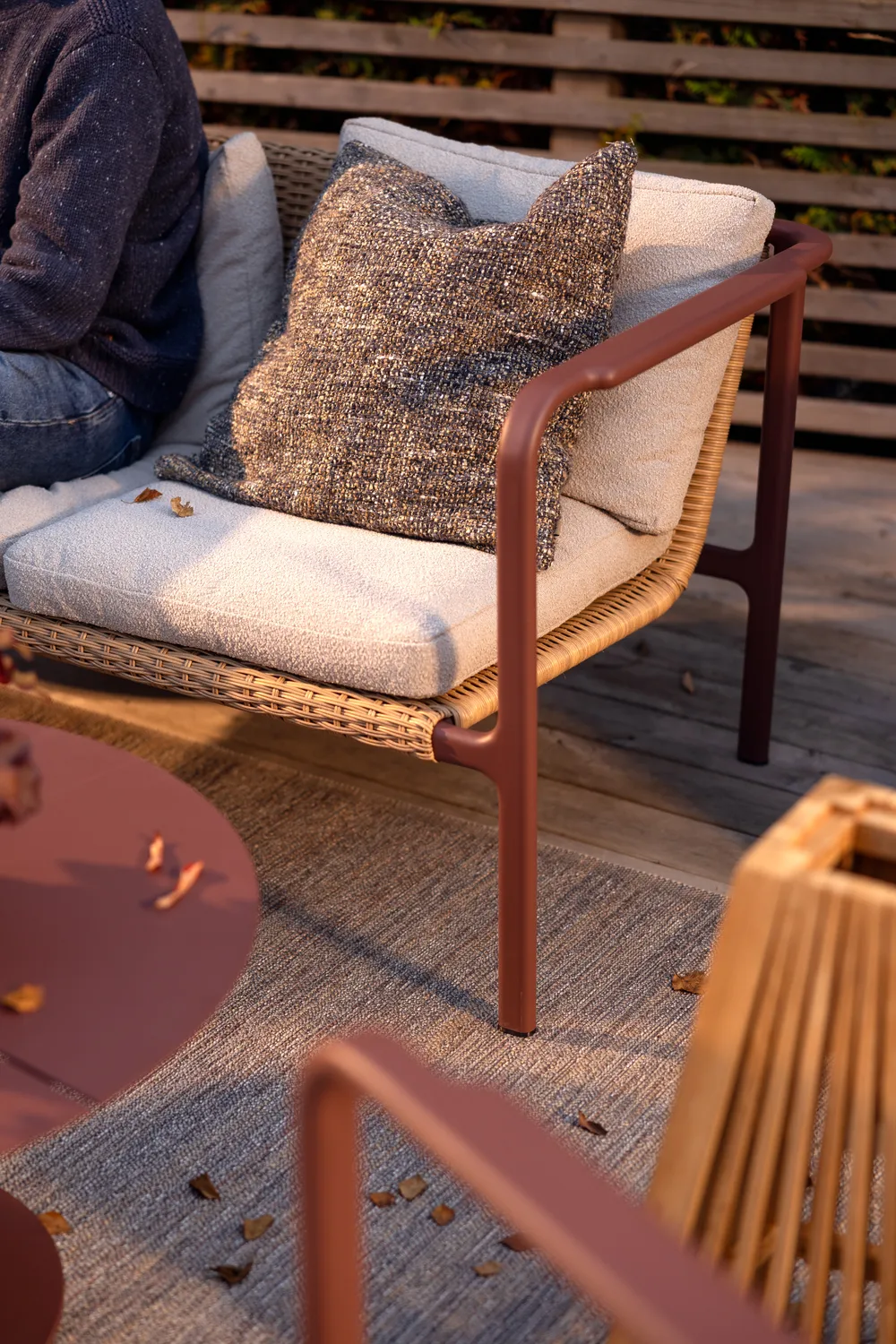 Motty sofa, Zin 红色-teddy 米色, 2-seater Brafab