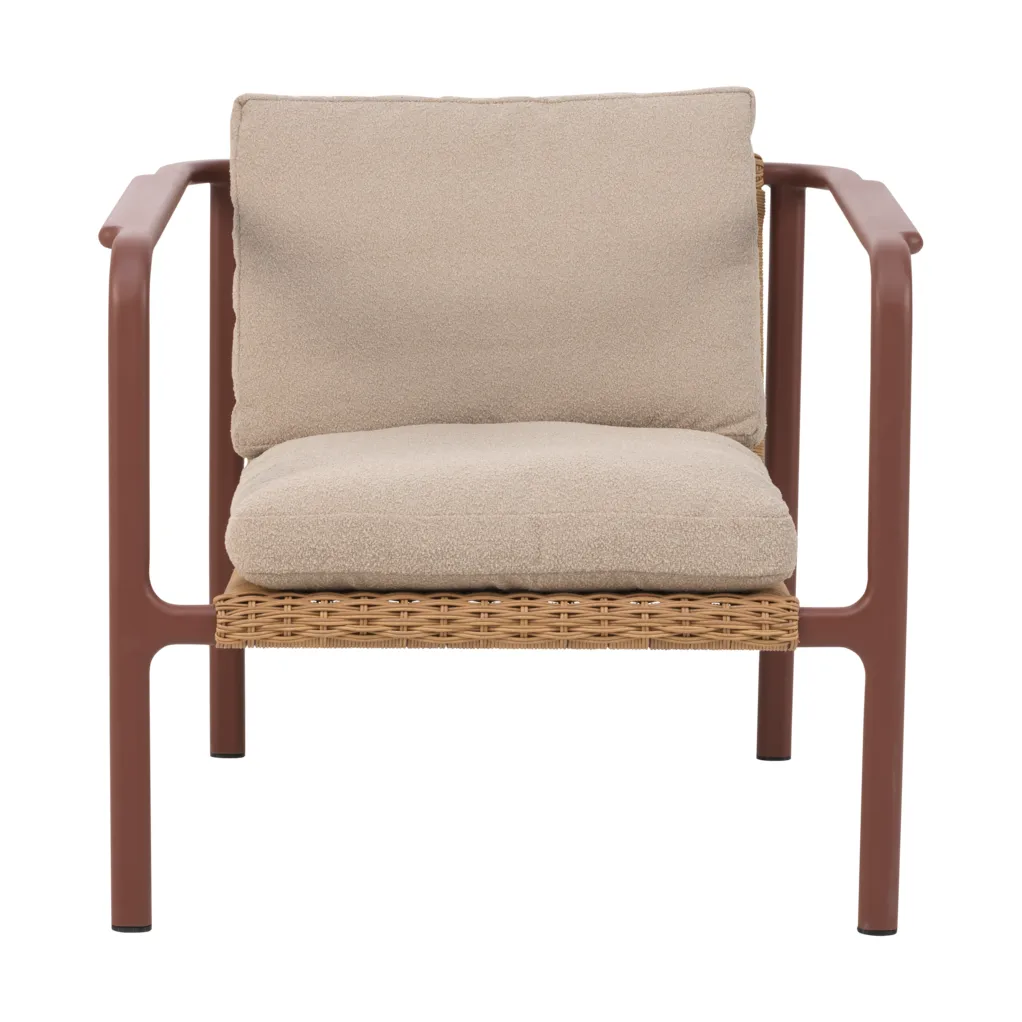 Motty 扶手椅, Zin 红色-teddy 米色 Brafab