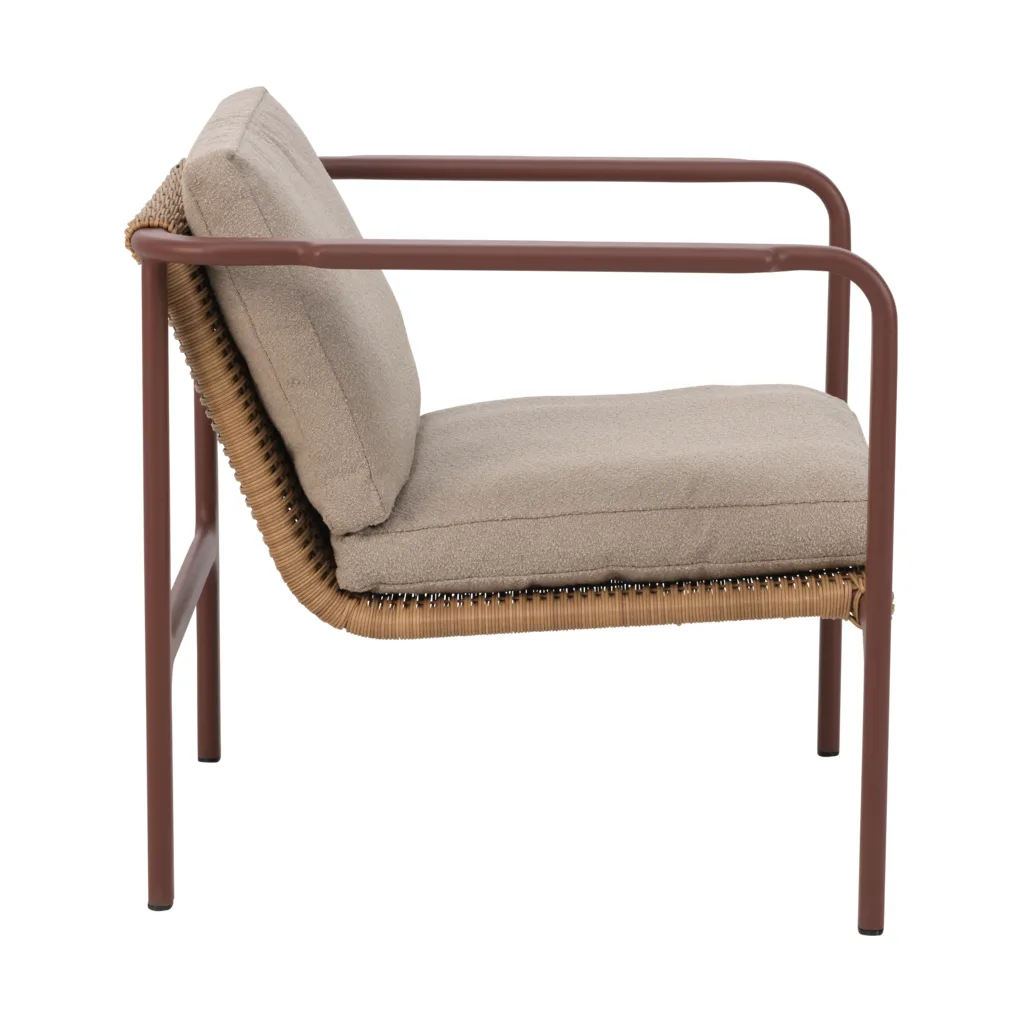 Motty 扶手椅, Zin 红色-teddy 米色 Brafab