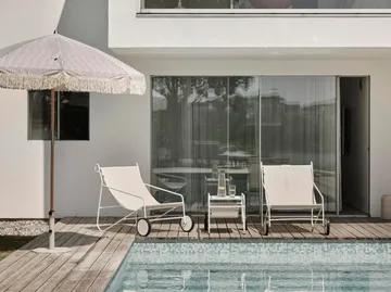 Poul 桌子 小边桌 - 白色-米白色, 72x44 cm - Brafab