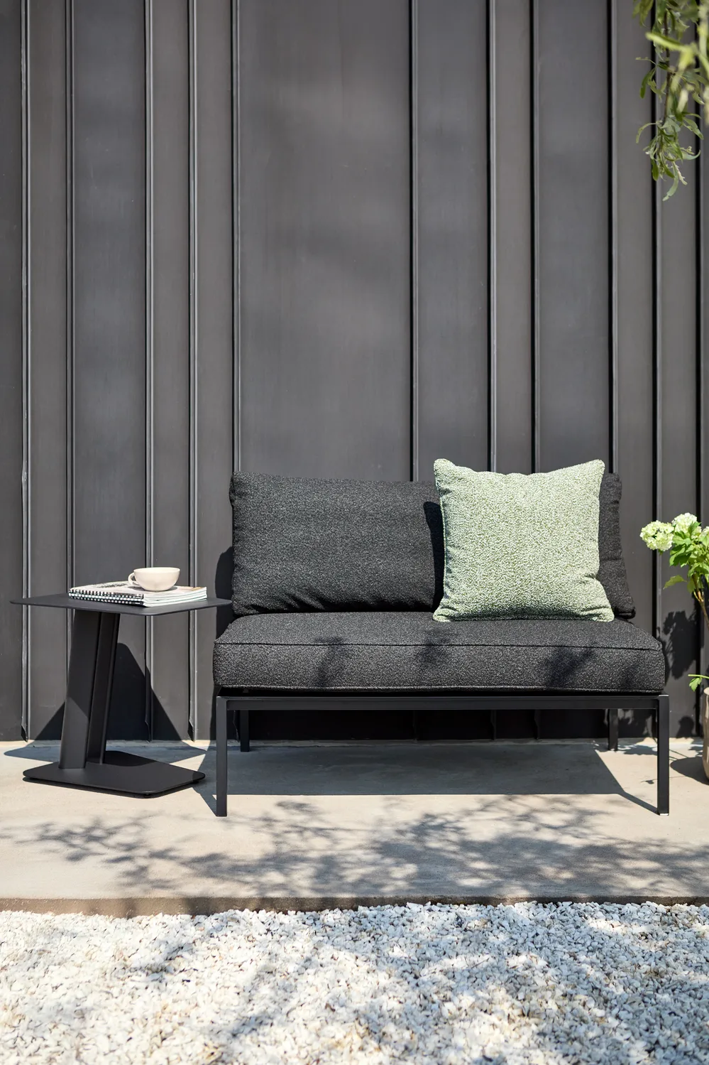 Upper modular sofa, 黑色-teddy 黑色, middle section Brafab