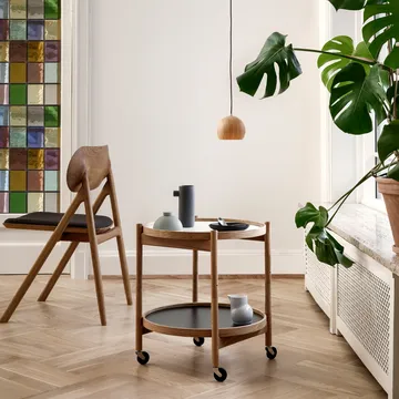 Bølling Tray Table 50型 - 陶土色_黑色漆面橡木底座 - Brdr. Krüger
