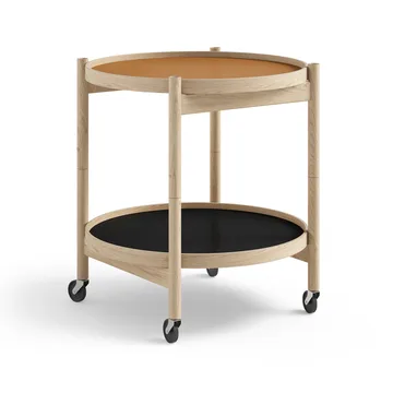 Bølling Tray Table 50型 - 陶土色_未处理橡木底座 - Brdr. Krüger