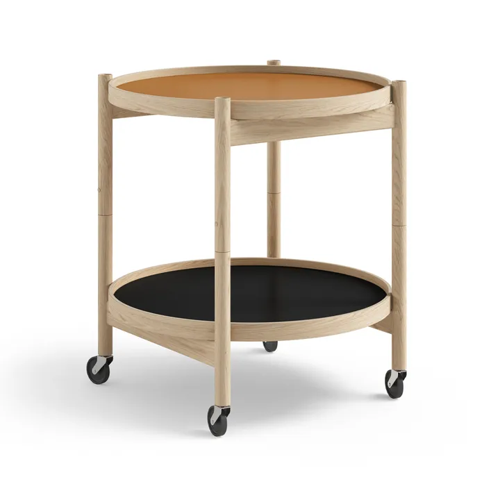 Bølling Tray Table 50型 - 陶土色_未处理橡木底座 - Brdr. Krüger