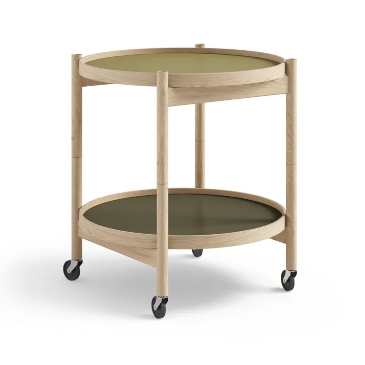 Bølling Tray Table 50型 - 树叶绿_未处理橡木底座 - Brdr. Krüger