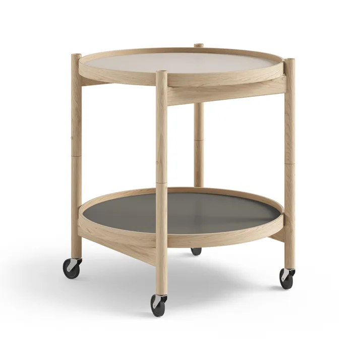 Bølling Tray Table 50型 - 石色_未处理橡木底座 - Brdr. Krüger