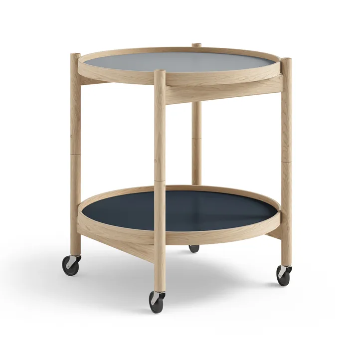 Bølling Tray Table 50型 - 水色_未处理橡木底座 - Brdr. Krüger