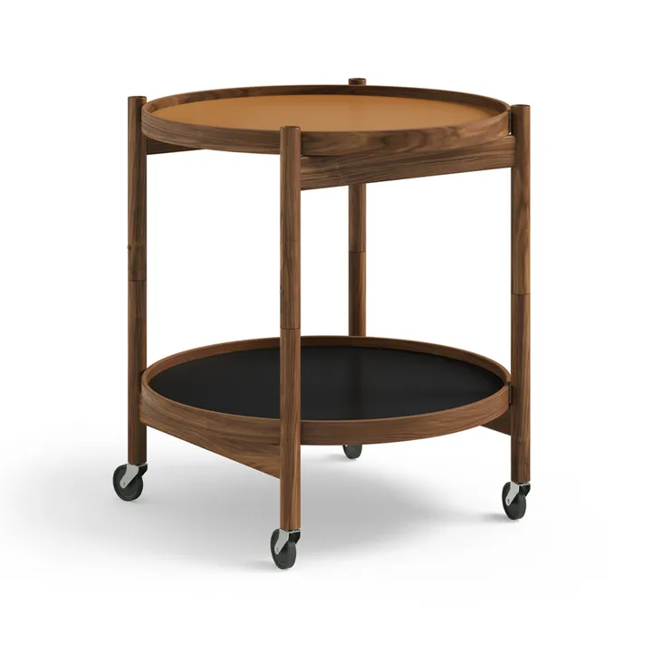 Bølling Tray Table 50型 - 陶土色_油面胡桃木底座 - Brdr. Krüger