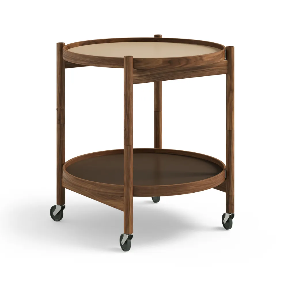 Bølling Tray Table 50型, 大地色_油面胡桃木底座 Brdr. Krüger