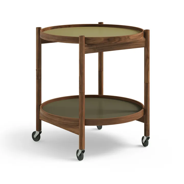 Bølling Tray Table 50型 - 树叶绿_油面胡桃木底座 - Brdr. Krüger