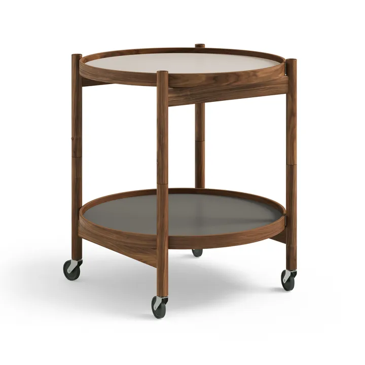Bølling Tray Table 50型 - 石色_油面胡桃木底座 - Brdr. Krüger