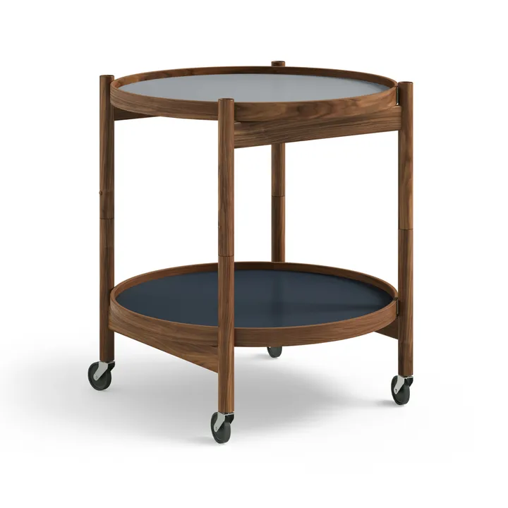 Bølling Tray Table 50型 - 水色_油面胡桃木底座 - Brdr. Krüger