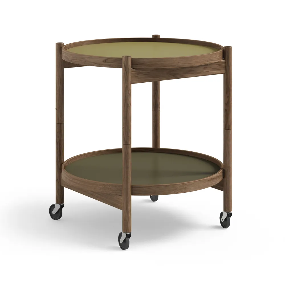 Bølling Tray Table 50型, 叶纹款_烟熏油面橡木支架 Brdr. Krüger