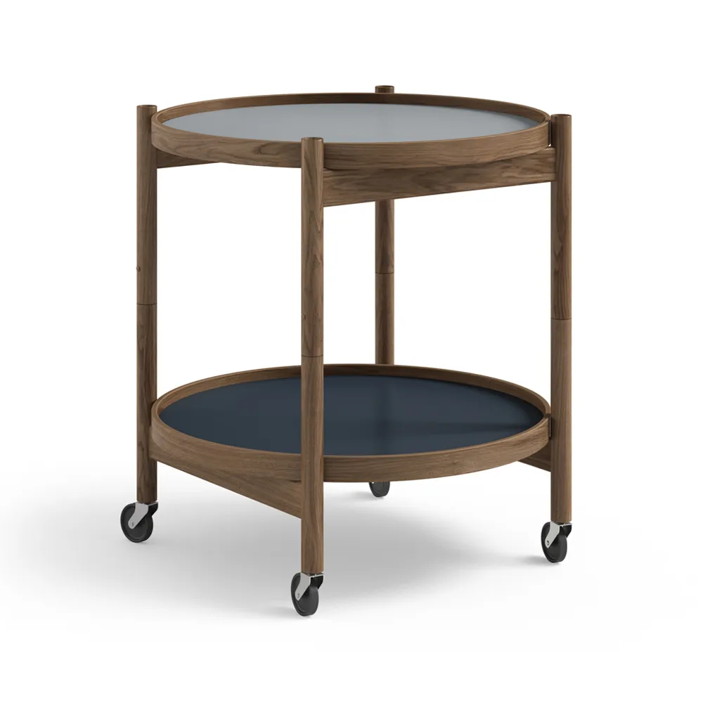 Bølling Tray Table 50型, 水纹款_烟熏油面橡木支架 Brdr. Krüger