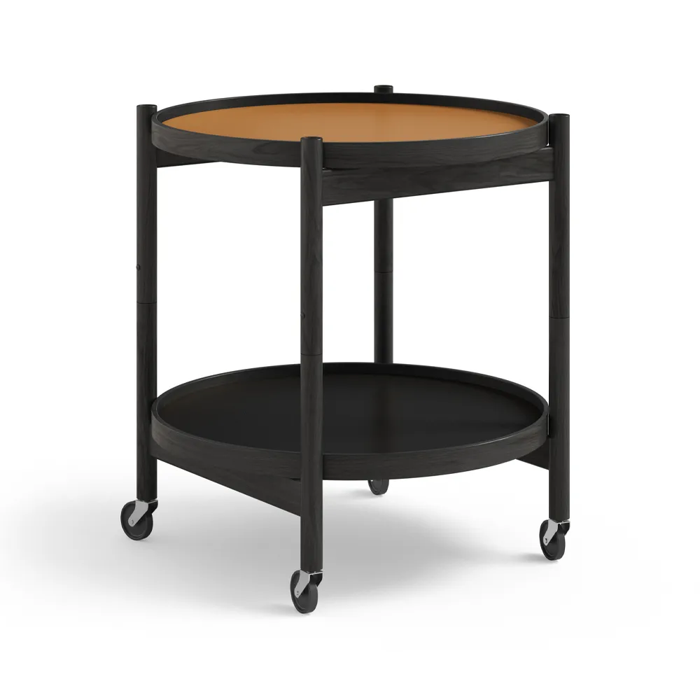 Bølling Tray Table 50型, 陶土色_黑色漆面橡木底座 Brdr. Krüger
