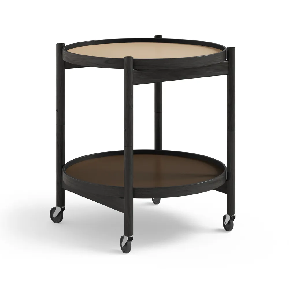 Bølling Tray Table 50型, 大地色_黑色漆面橡木底座 Brdr. Krüger