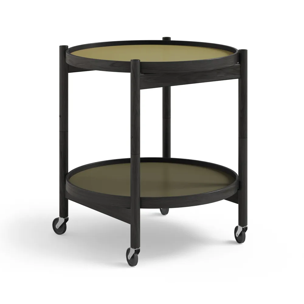 Bølling Tray Table 50型, 树叶绿_黑色漆面橡木底座 Brdr. Krüger