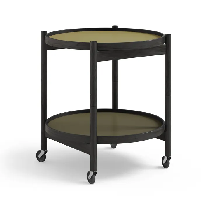 Bølling Tray Table 50型 - 树叶绿_黑色漆面橡木底座 - Brdr. Krüger