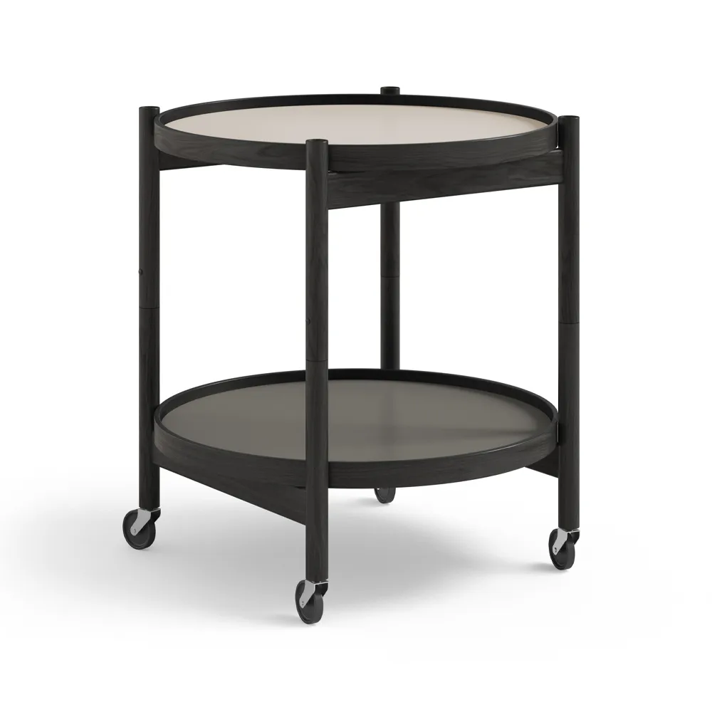 Bølling Tray Table 50型, 石色_黑色漆面橡木底座 Brdr. Krüger