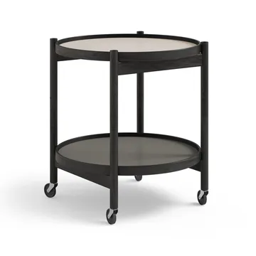 Bølling Tray Table 50型 - 石色_黑色漆面橡木底座 - Brdr. Krüger