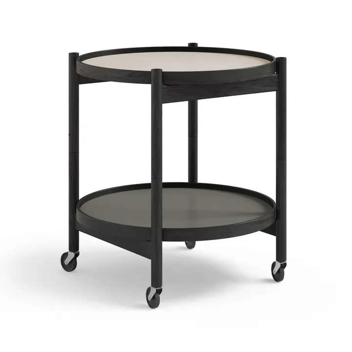 Bølling Tray Table 50型 - 石色_黑色漆面橡木底座 - Brdr. Krüger