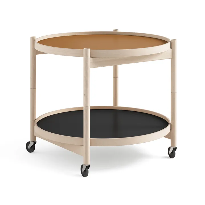 Bølling Tray Table 60型 - 黏土色_未处理榉木支架 - Brdr. Krüger