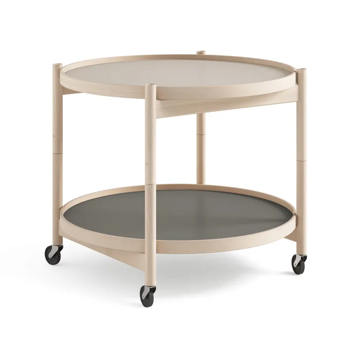 Bølling Tray Table 60型 - 石色_未处理榉木支架 - Brdr. Krüger