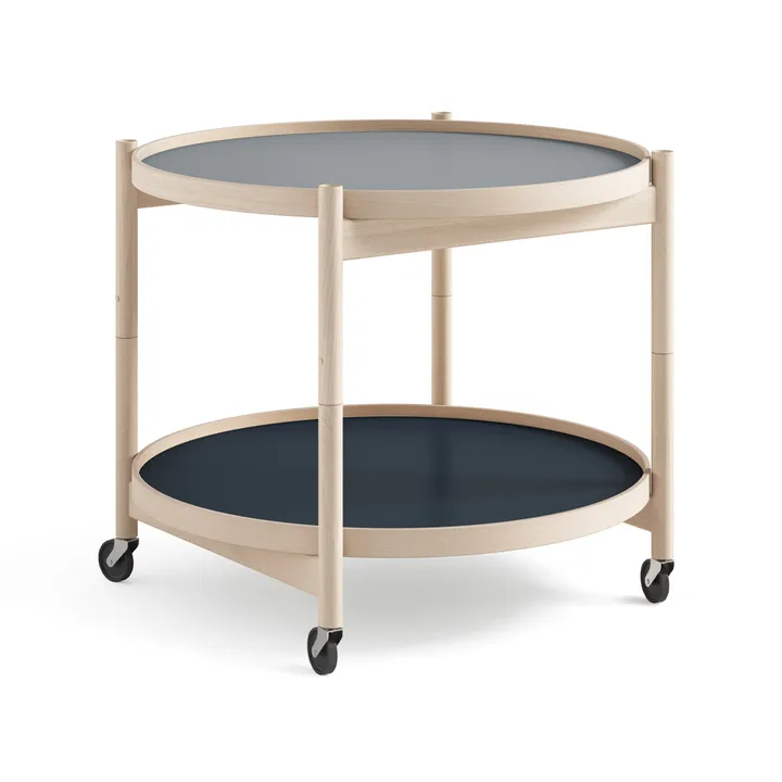 Bølling Tray Table 60型 - 水色_未处理榉木支架 - Brdr. Krüger
