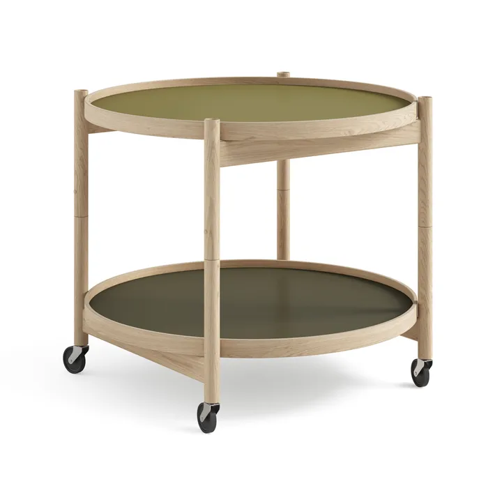 Bølling Tray Table 60型 - 树叶色_未处理橡木支架 - Brdr. Krüger