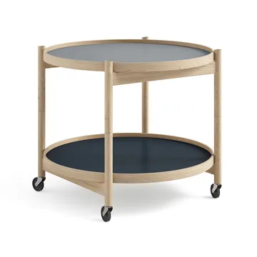 Bølling Tray Table 60型 - 水色_未处理橡木支架 - Brdr. Krüger