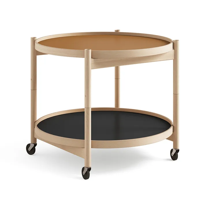 Bølling Tray Table 60型 - 黏土色_上油榉木支架 - Brdr. Krüger