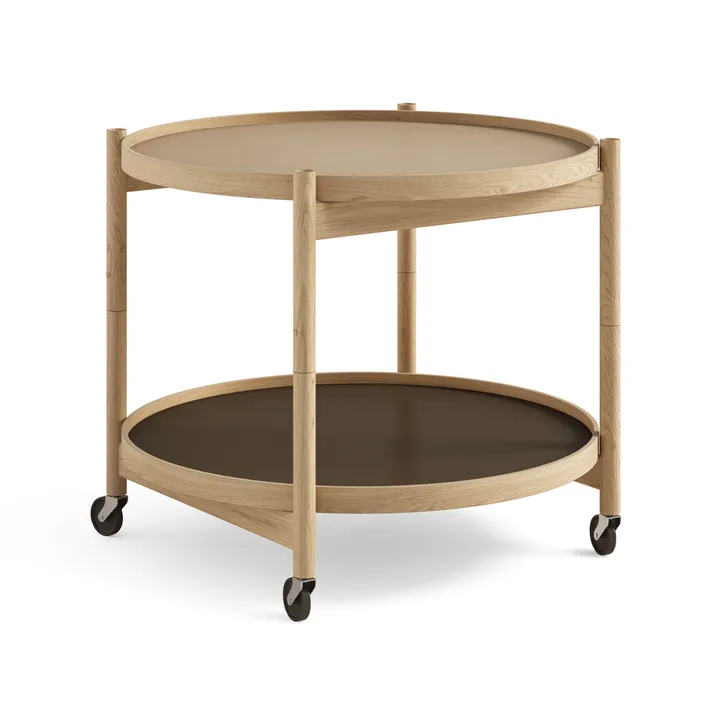 Bølling Tray Table 60型 - 大地色_上油橡木支架 - Brdr. Krüger
