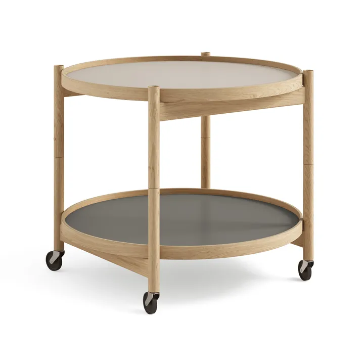 Bølling Tray Table 60型 - 石色_上油橡木支架 - Brdr. Krüger