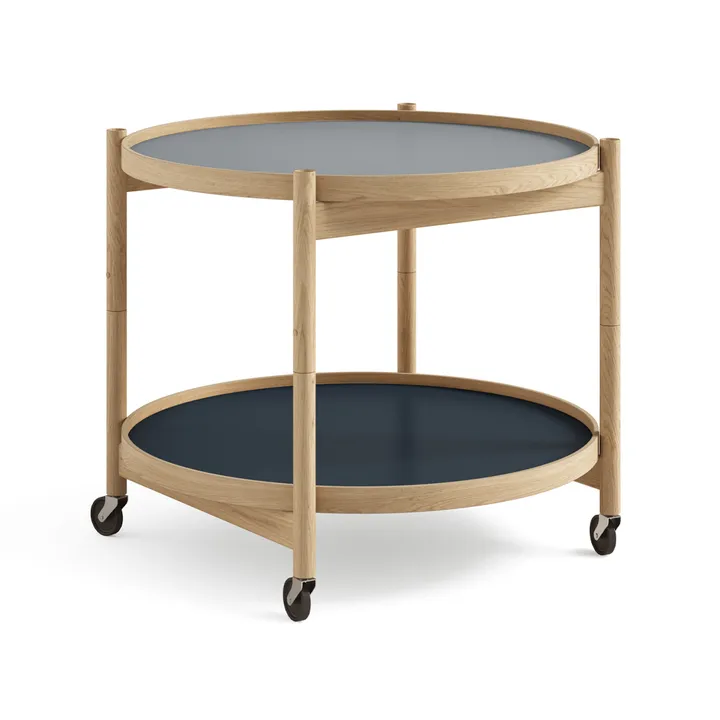 Bølling Tray Table 60型 - 水色_上油橡木支架 - Brdr. Krüger