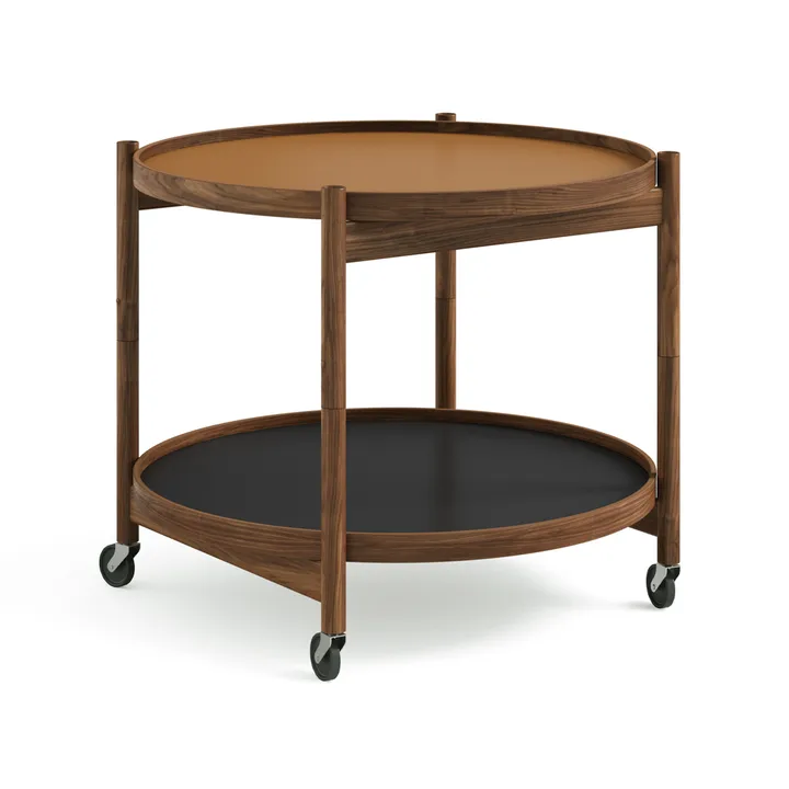 Bølling Tray Table 60型 - 黏土色_上油胡桃木支架 - Brdr. Krüger